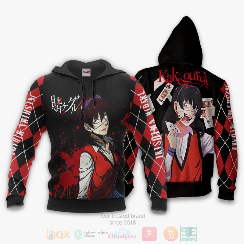 BEST Anime Midari Ikishima Kakegurui All Over Print Hoodie-Bomber Jacket 3 Midari Ikishima Kakegurui Anime 3D Hoodie Bomber Jacket 1 2