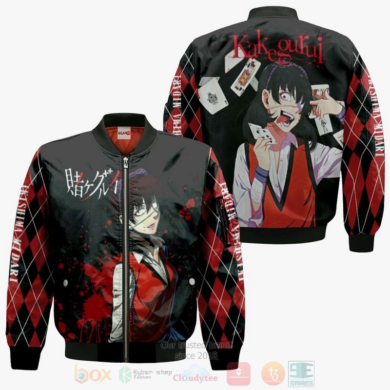 BEST Anime Midari Ikishima Kakegurui All Over Print Hoodie-Bomber Jacket 4 Midari Ikishima Kakegurui Anime 3D Hoodie Bomber Jacket 1 2 3