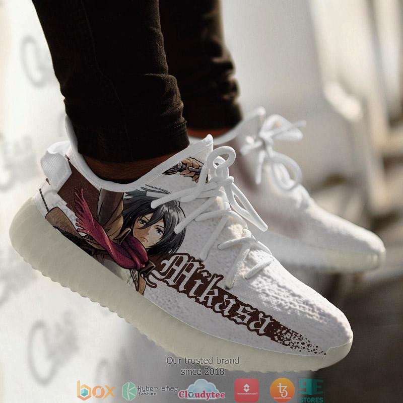 Mikasa Ackerman Attack On Titan Anime Yeezy Sneaker Shoes 4 Mikasa Ackerman Attack On Titan Anime Yeezy Sneaker Shoes 1 2 3