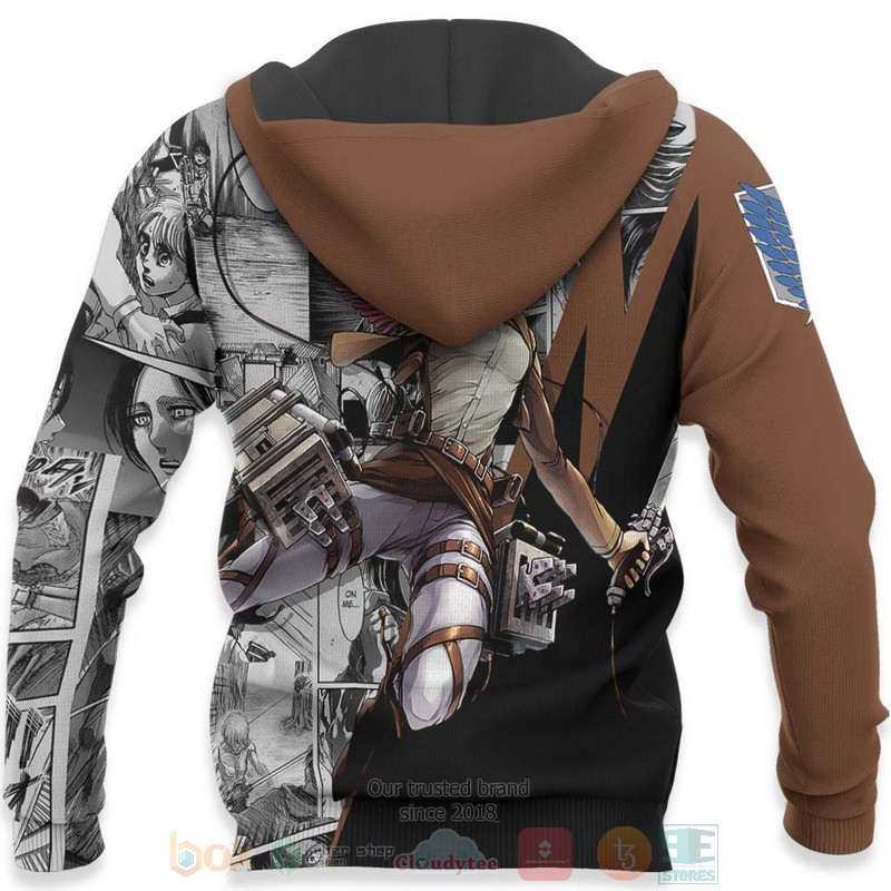 Mikasa Ackerman Custom Attack On Titan Anime 3D Hoodie Bomber Jacket 1 2 3 4