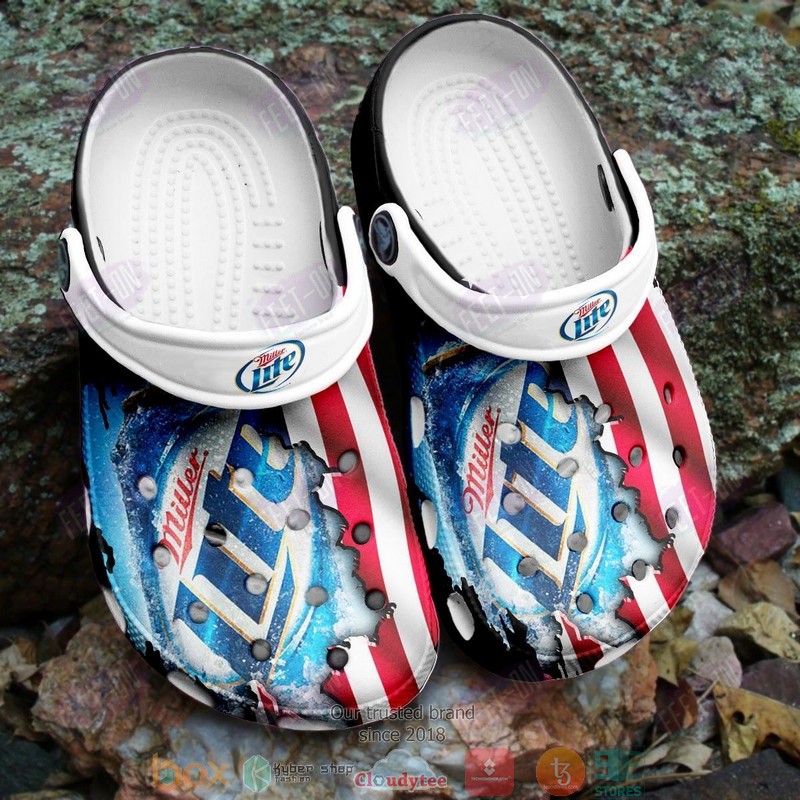 Miller Lite US Flag Crocband Clogs