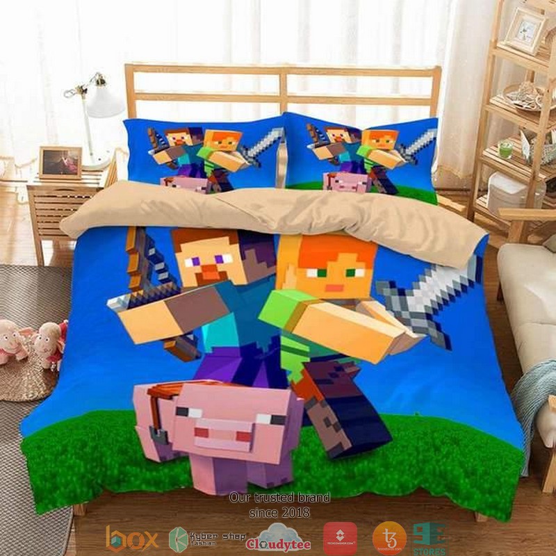Minecraft Duvet Blue Cover Bedroom Set 3 Minecraft Duvet Blue Cover Bedroom Set