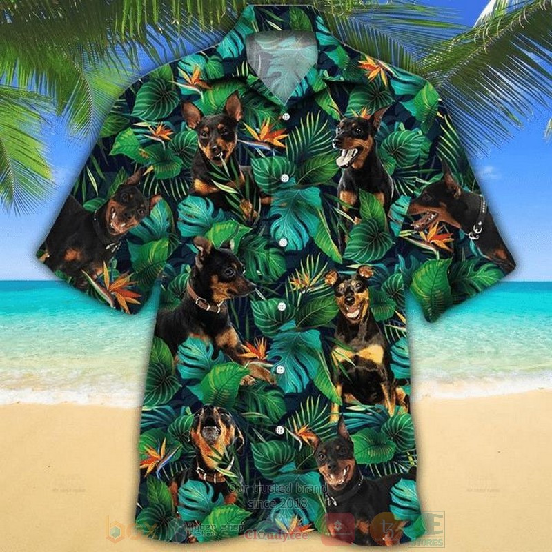 Miniature Bull Terrier Dog Lovers Short Sleeve Hawaiian Shirt