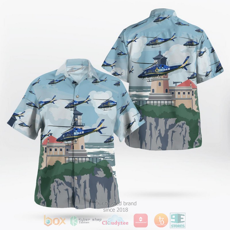 Minneapolis Minnesota Life Link III Agusta Westland AW 119 Hawaiian Shirt