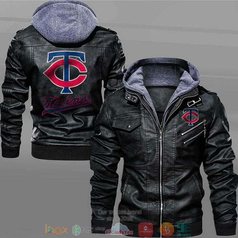 Minnesota Twins Black Brown Leather Jacket