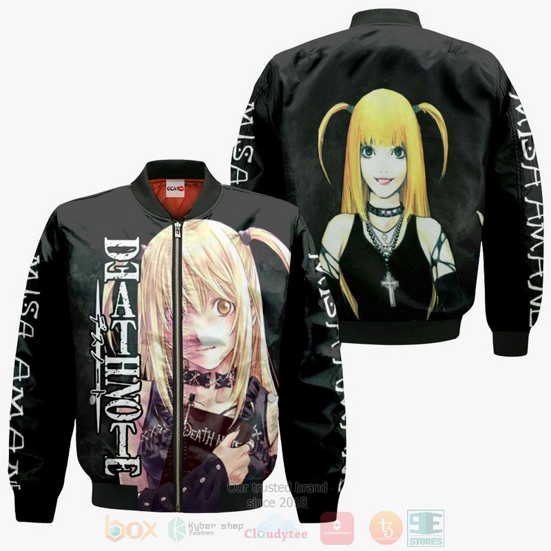 BEST Anime Misa Amane All Over Print Hoodie-Bomber Jacket 4 Misa Amane Custom Anime 3D Hoodie Bomber Jacket 1 2 3