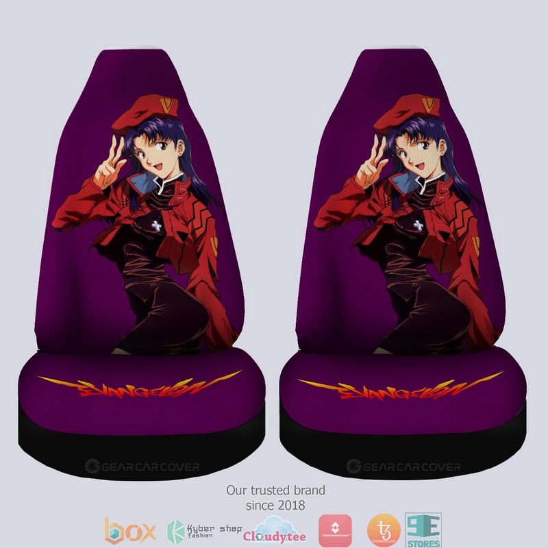 Misato Katsuragi Neon Genesis Evangelion Anime Car Seat Cover 3 Misato Katsuragi Neon Genesis Evangelion Anime Car Seat Cover 1 2