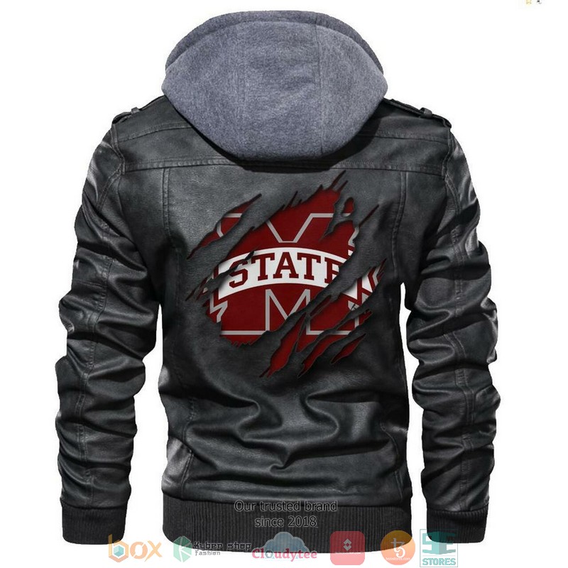 Mississippi State Bulldogs NCAA Black Leather Jacket