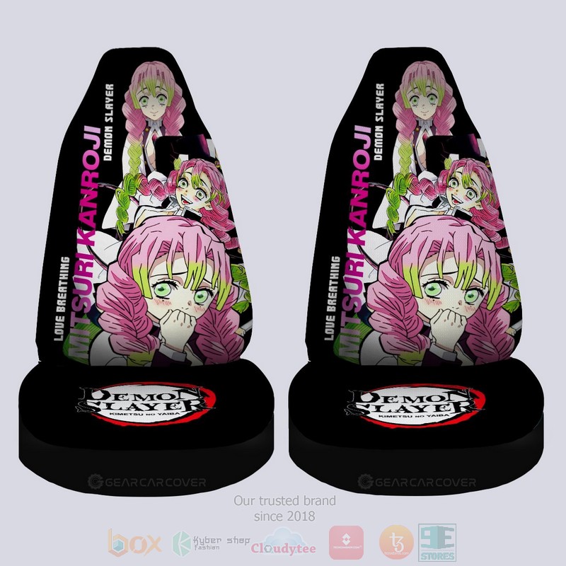BEST-Anime Mitsuri Kanroji Demon Slayer Luxury Car Seat Covers 3 Mitsuri Kanroji Demon Slayer Anime Car Seat Cover 1 2