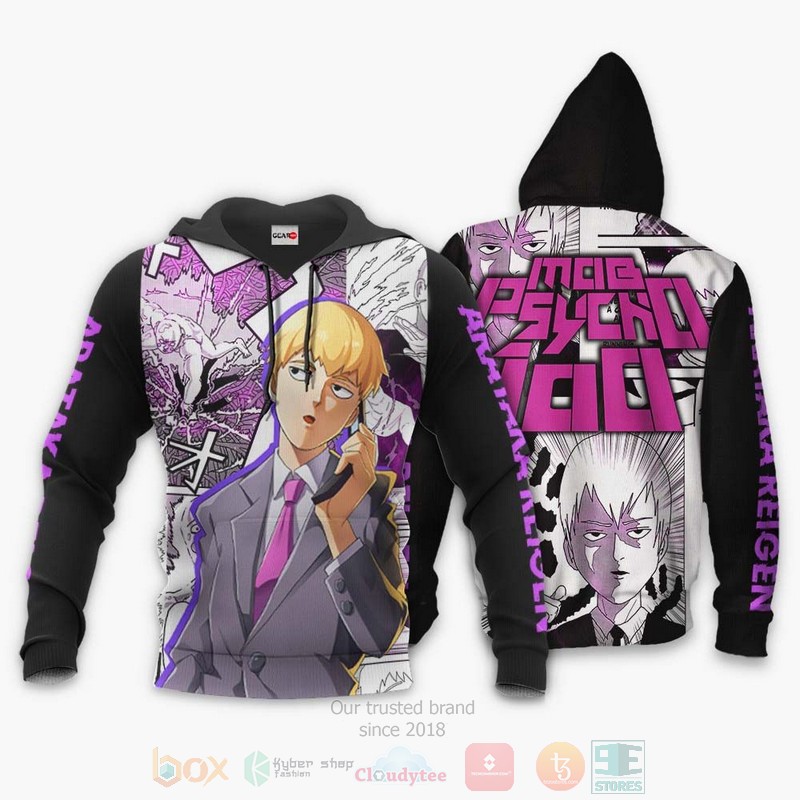 Mob Psycho 100 Custom Arataka Reigen Anime 3D Hoodie Bomber Jacket 1 2