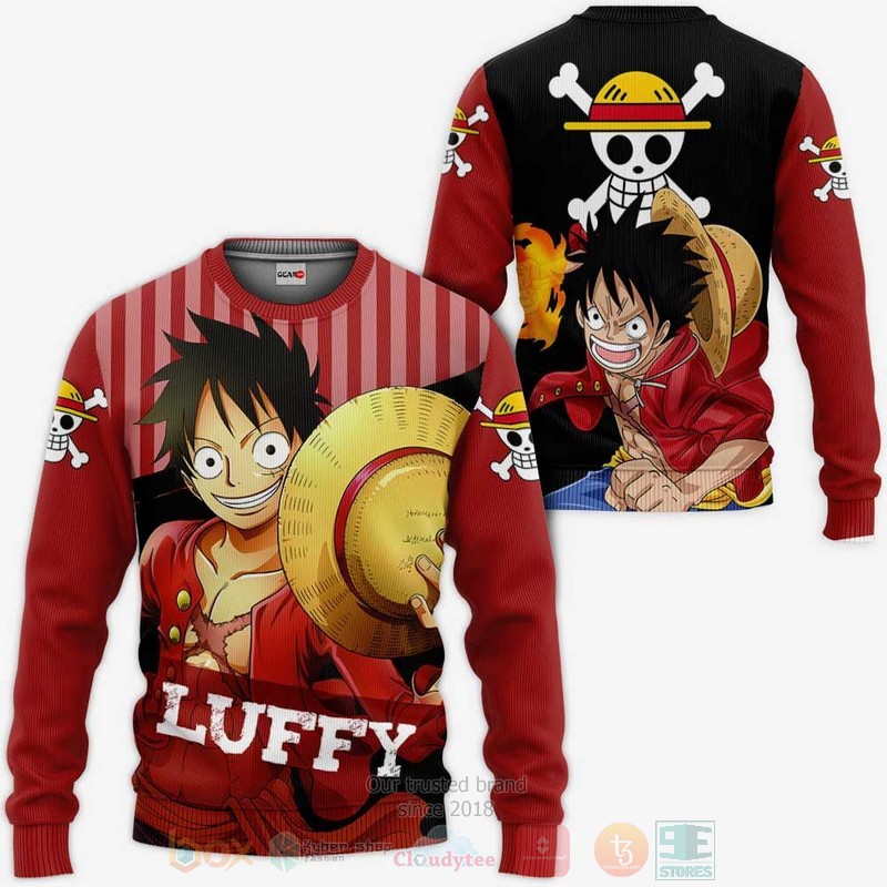 BEST Anime Monkey D Luffy One Piece All Over Print Hoodie-Bomber Jacket 2 Monkey D Luffy One Piece Anime 3D Hoodie Bomber Jacket 1