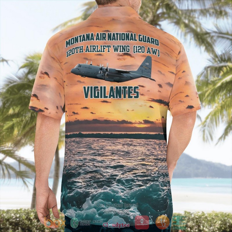 Montana Air National Guard 120th Airlift Wing 120 AW C-130H Hercules Hawaiian Shirt 2 Montana Air National Guard 120th Airlift Wing 120 AW C-130H Hercules Hawaiian Shirt word1