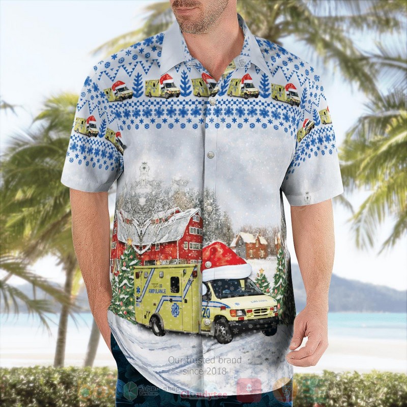 BEST Montreal, Quebec, Canada, Urgences Sante 320 Ford E-series Demers Paramedic EMS Ambulance Christmas 3D Aloha Shirt 4 BEST Montreal, Quebec, Canada, Urgences Sante 320 Ford E-series Demers Paramedic EMS Ambulance Christmas 3D Aloha Shirt word2
