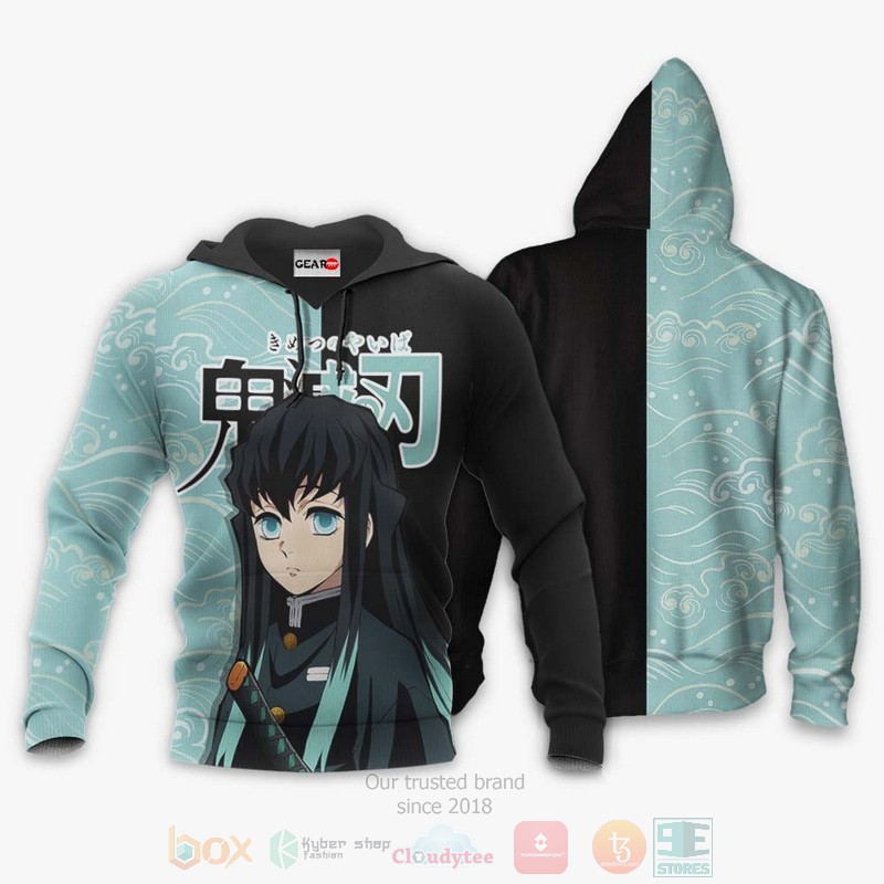BEST Anime Muichiro Tokito Kimetsu Blue-Black All Over Print Hoodie-Bomber Jacket 3 Muichiro Tokito Custom Kimetsu Anime Blue Black 3D Hoodie Bomber Jacket 1 2
