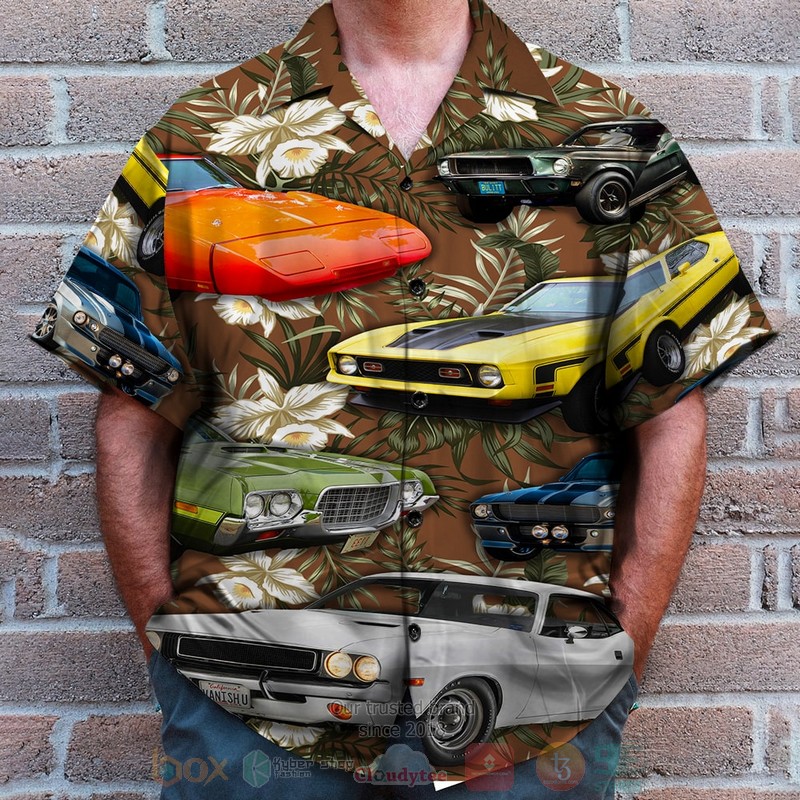 BEST Muscle Car, Cars With Floral Pattern 3D Aloha Shirt 3 BEST Muscle Car, Cars With Floral Pattern 3D Aloha Shirt word3