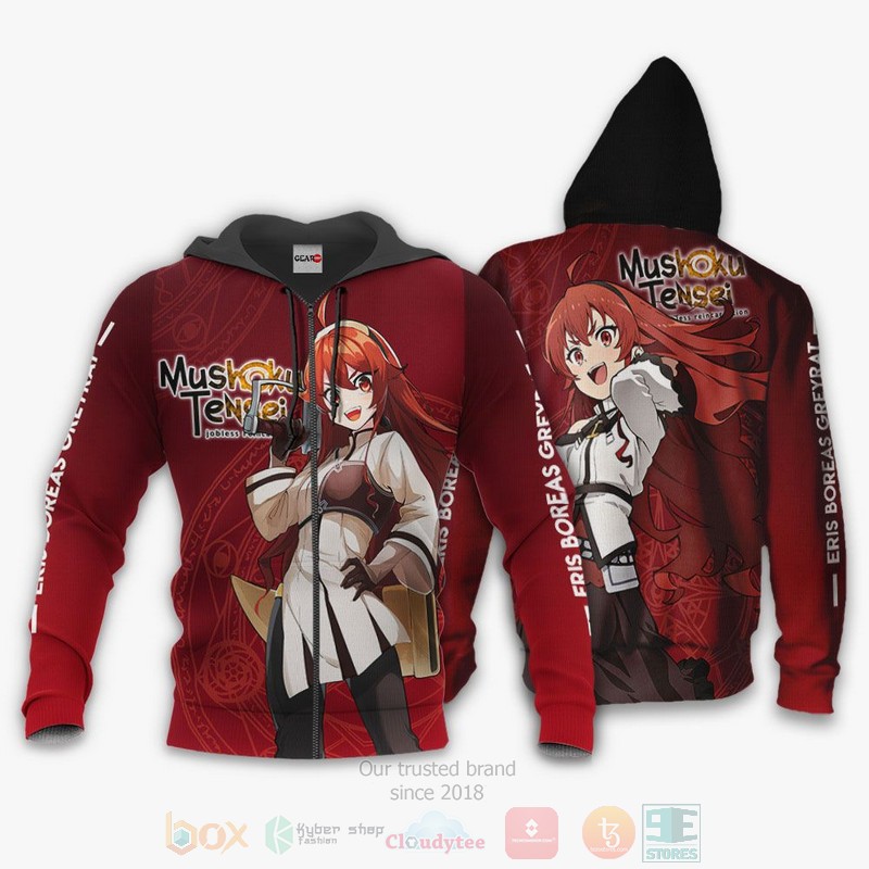 BEST Anime Mushoku Tensei Eris Boreas Greyrat All Over Print Hoodie-Bomber Jacket 1 Mushoku Tensei Eris Boreas Greyrat Anime 3D Hoodie Bomber Jacket