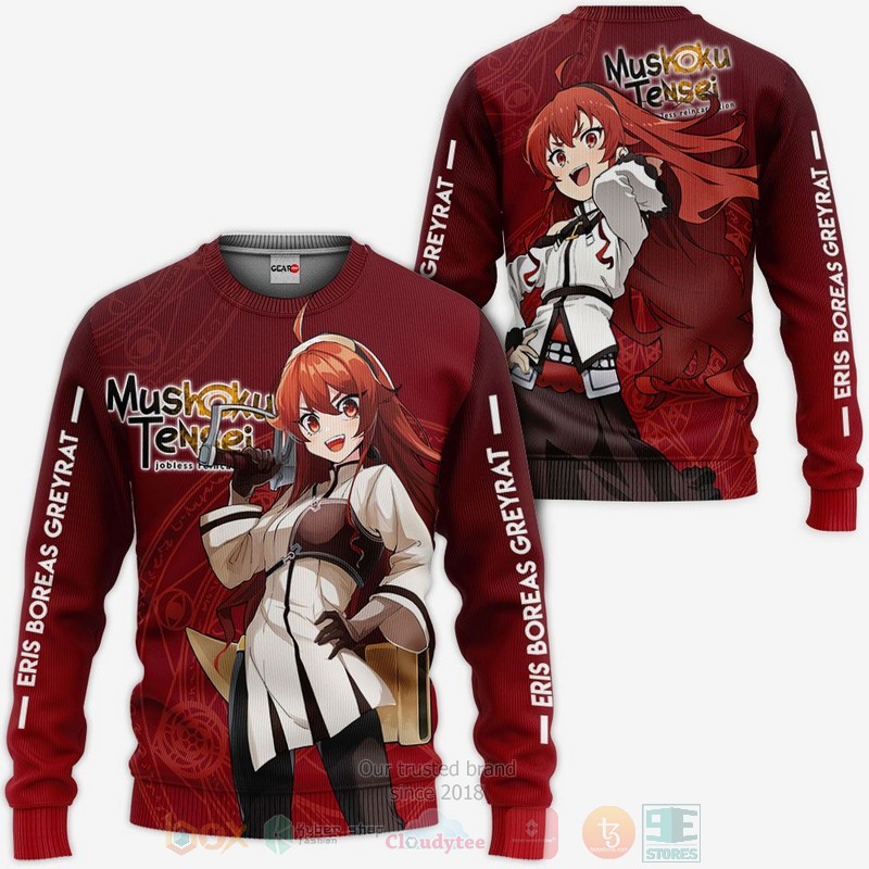 BEST Anime Mushoku Tensei Eris Boreas Greyrat All Over Print Hoodie-Bomber Jacket 2 Mushoku Tensei Eris Boreas Greyrat Anime 3D Hoodie Bomber Jacket 1