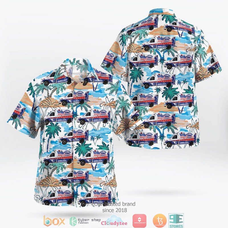 Muskogee Oklahoma Muskogee County EMS 3D Hawaii Shirt 1 Muskogee Oklahoma Muskogee County EMS 3D Hawaii Shirt