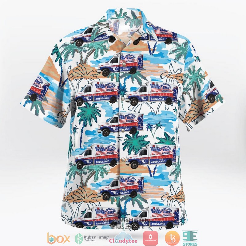 Muskogee Oklahoma Muskogee County EMS 3D Hawaii Shirt 2 Muskogee Oklahoma Muskogee County EMS 3D Hawaii Shirt 1