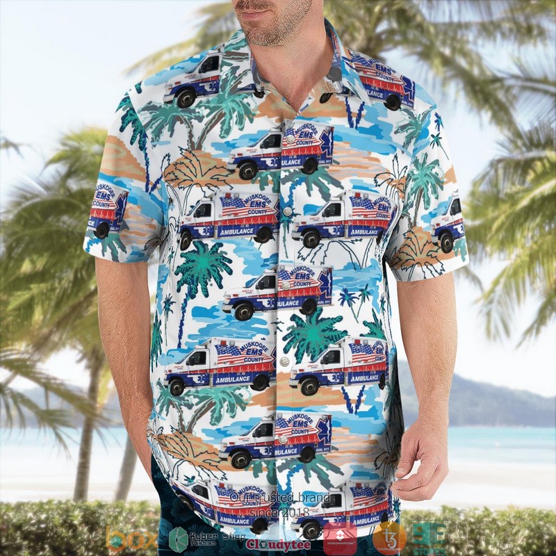 Muskogee Oklahoma Muskogee County EMS 3D Hawaii Shirt 3 Muskogee Oklahoma Muskogee County EMS 3D Hawaii Shirt 1 2