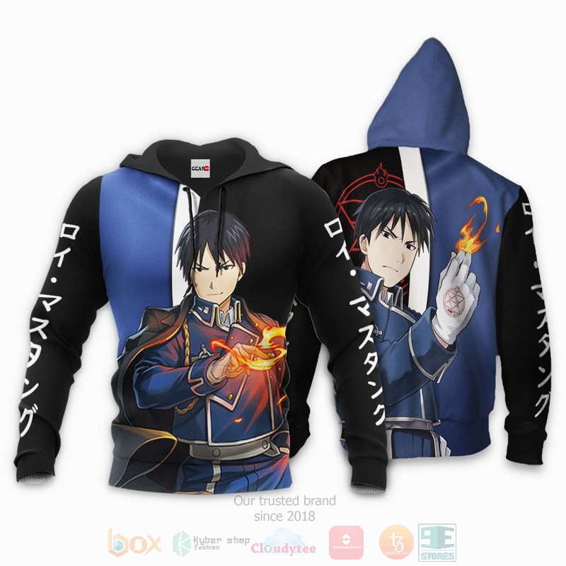 BEST Anime Mustang Roy Fullmetal Alchemist All Over Print Hoodie-Bomber Jacket 3 Mustang Roy Custom Fullmetal Alchemist Anime 3D Hoodie Bomber Jacket 1 2