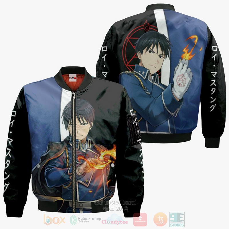 BEST Anime Mustang Roy Fullmetal Alchemist All Over Print Hoodie-Bomber Jacket 4 Mustang Roy Custom Fullmetal Alchemist Anime 3D Hoodie Bomber Jacket 1 2 3