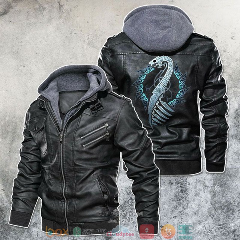 Mythology Norse Monster Jormungandr Motorcycle Rider Leather Jacket