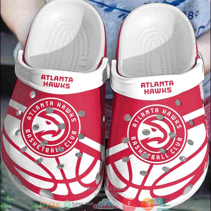 NBA Atlanta Hawks Red White Crocband Clogs