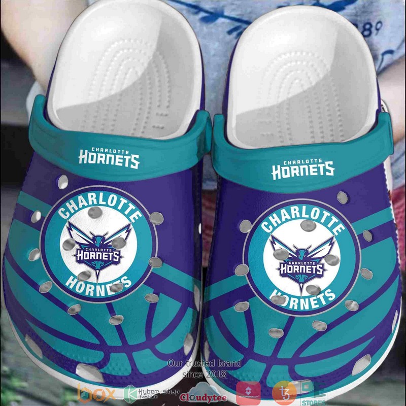 NBA Charlotte Hornets Cyan Blue Crocband Clogs