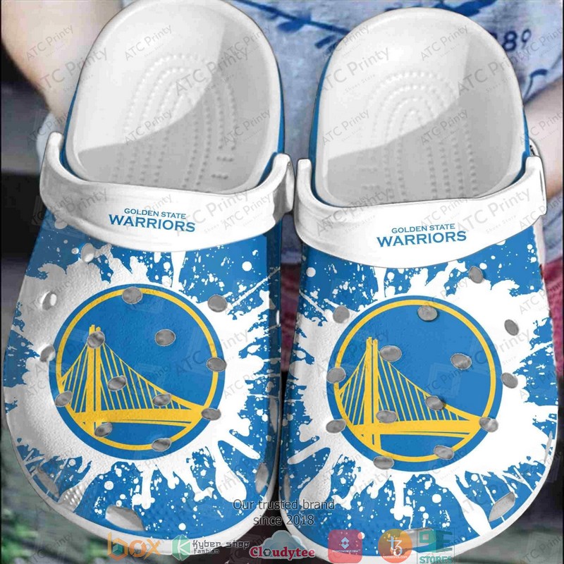 NBA Golden State Warriors Blue White Crocband Clogs