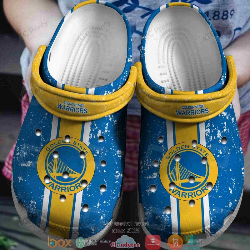 NBA Golden State Warriors Blue Yellow Crocband Clogs