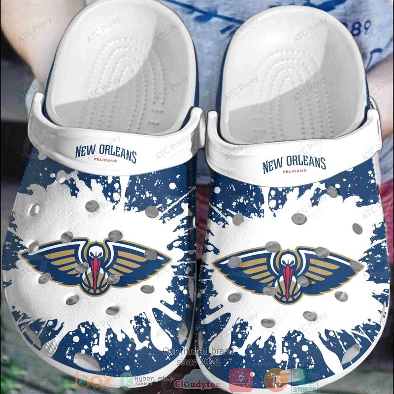 NBA New Orleans Pelicans White Crocband Crocs Clog Shoes