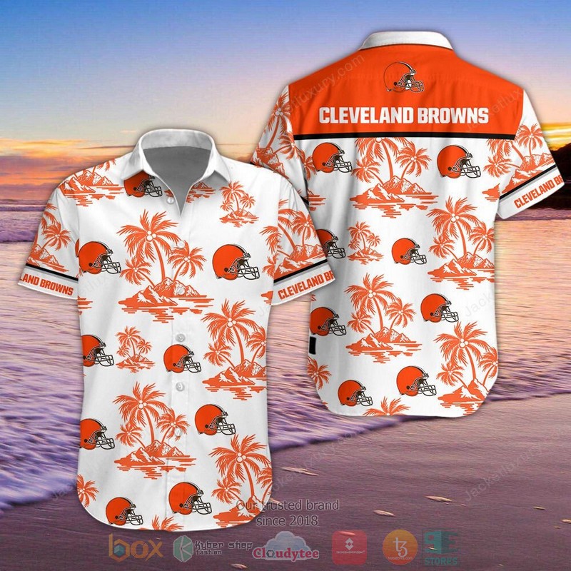 NEW Cleveland Browns NFL palm tree Hawaiian Shirt, Shorts