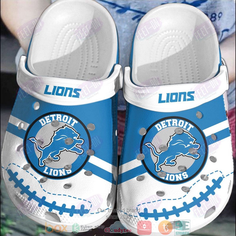 NFL Detroit Lions Blue White Crocband Clogs