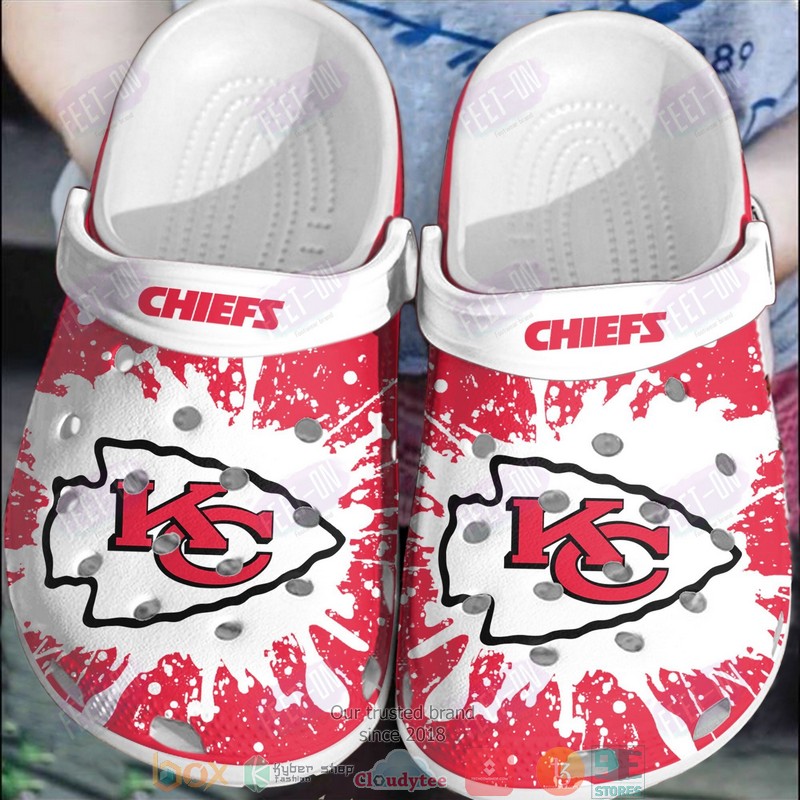 NFL Kansas City Chiefs Red White Crocband Clogs