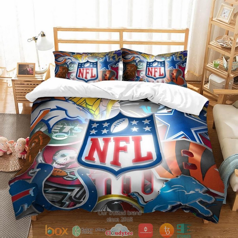 NFL Logo Teams Blue Duvet Cover Bedroom Set 2 NFL Logo Teams Blue Duvet Cover Bedroom Set