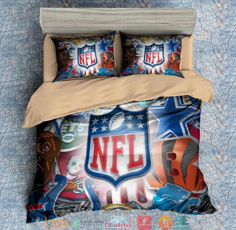 NFL Logo Teams Duvet Cover Bedroom Set