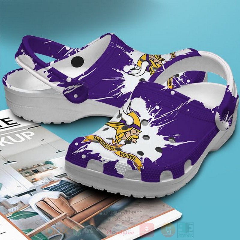 BEST Team NFL Minnesota Vikings Custom Name Crocs Crocband Shoes 3 NFL Minnesota Vikings Crocs Shoes 1 2