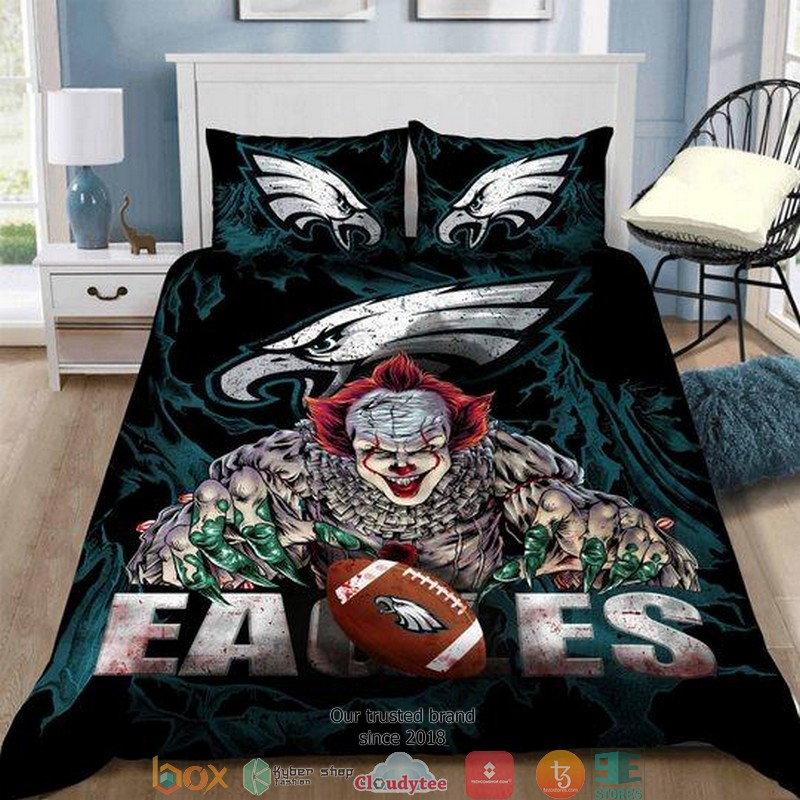 NFL Philadelphia Eagles Sleepy Halloweenand Christmas Duvet Cover Bedroom Set