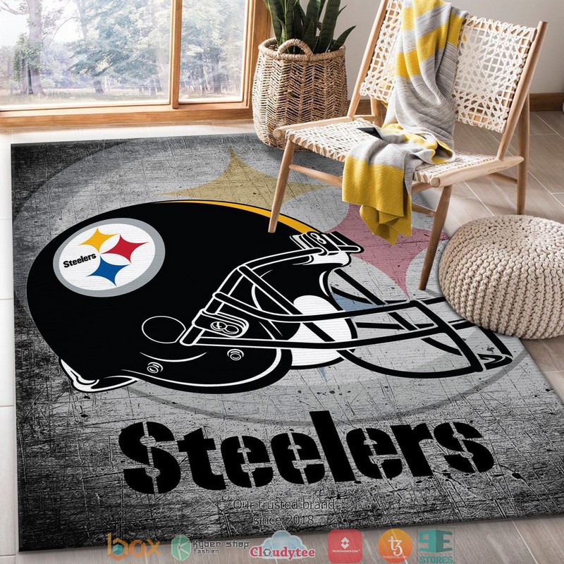 NFL Pittsburgh Steelers Helmet Football Team Rug Carpet 2 NFL Pittsburgh Steelers Helmet Football Team Rug Carpet 1