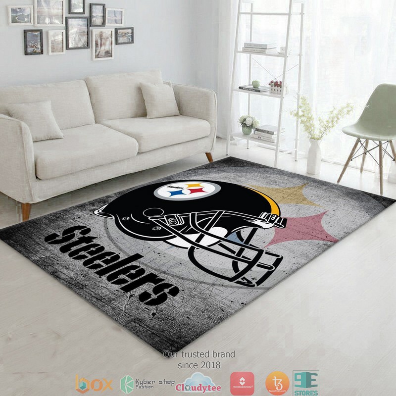 NFL Pittsburgh Steelers Helmet Football Team Rug Carpet 3 NFL Pittsburgh Steelers Helmet Football Team Rug Carpet 1 2