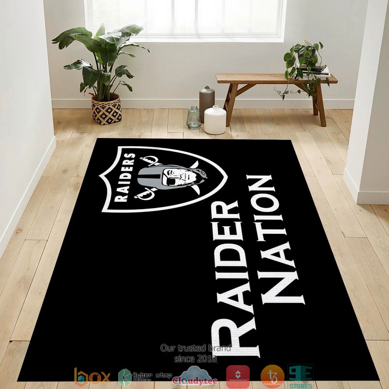 NFL Raider Nation Black Rug Carpet 1 NFL Raider Nation Black Rug Carpet