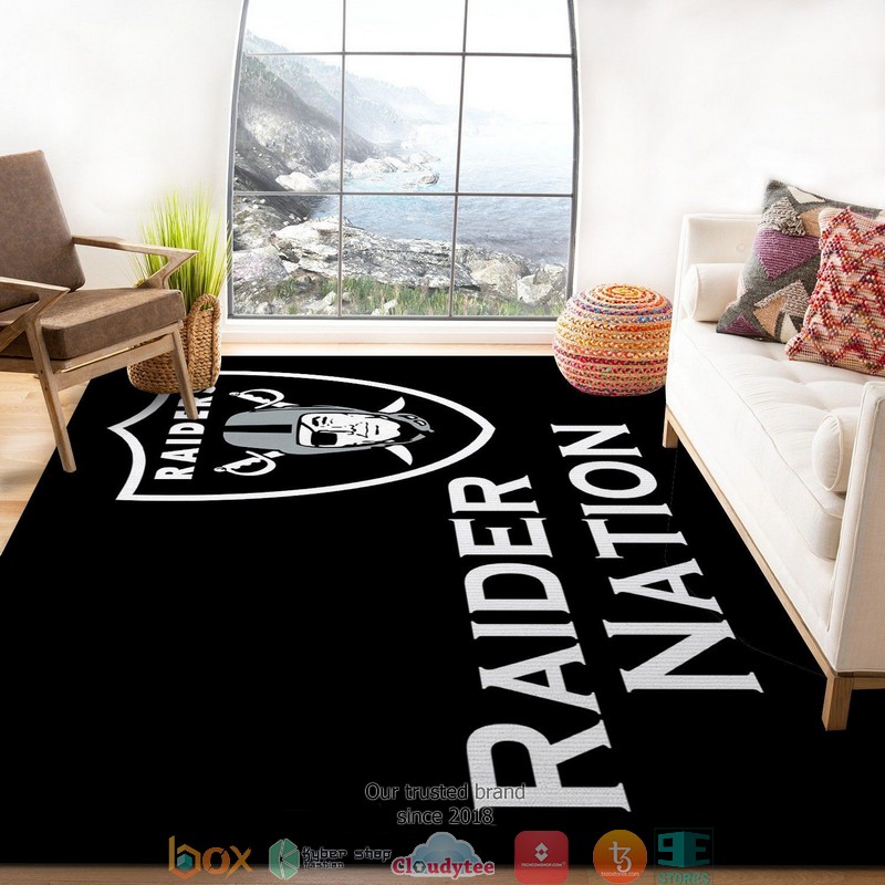 NFL Raider Nation Black Rug Carpet 2 NFL Raider Nation Black Rug Carpet 1