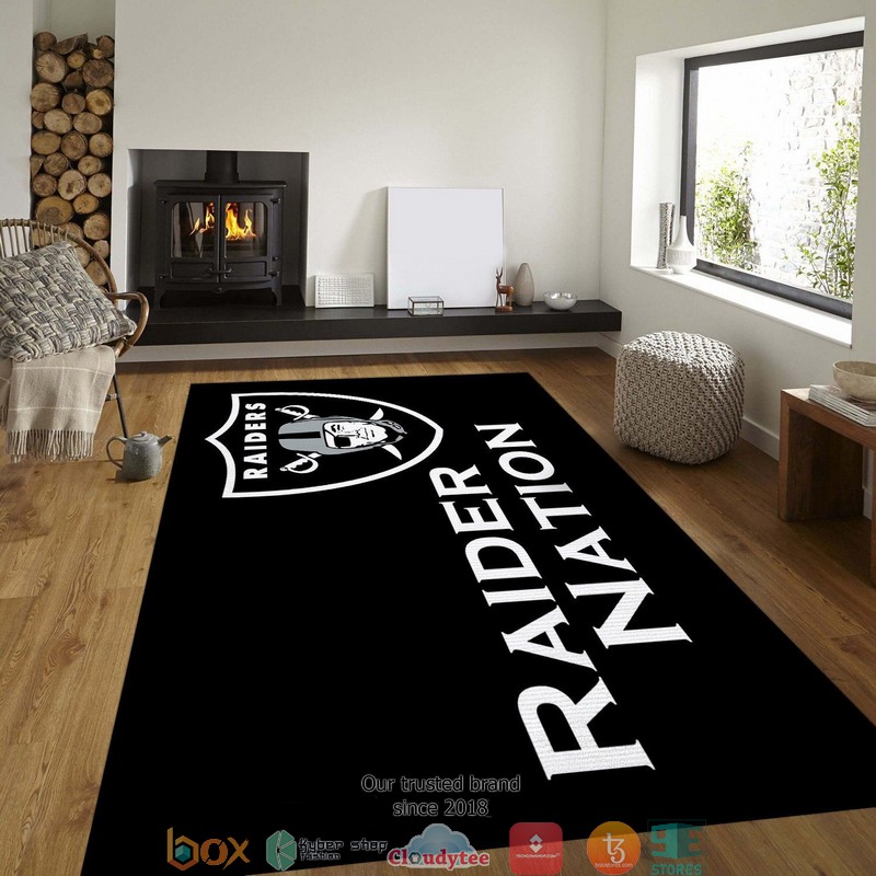 NFL Raider Nation Black Rug Carpet 3 NFL Raider Nation Black Rug Carpet 1 2