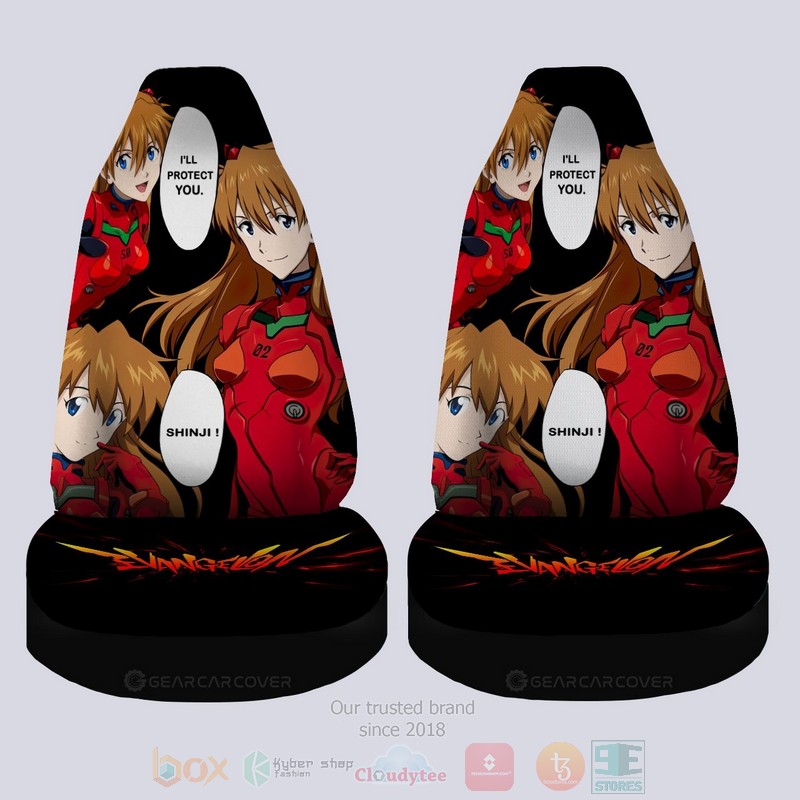BEST-Anime Asuka Langley Soryu Neon Genesis Evangelion Luxury Car Seat Covers 3 Asuka Langley Soryu Neon Genesis Evangelion Anime Car Seat Cover 1 2