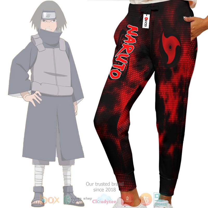 Naka Uchiha Mangekyo Sharingan Anime Naruto Jogger longpants 1