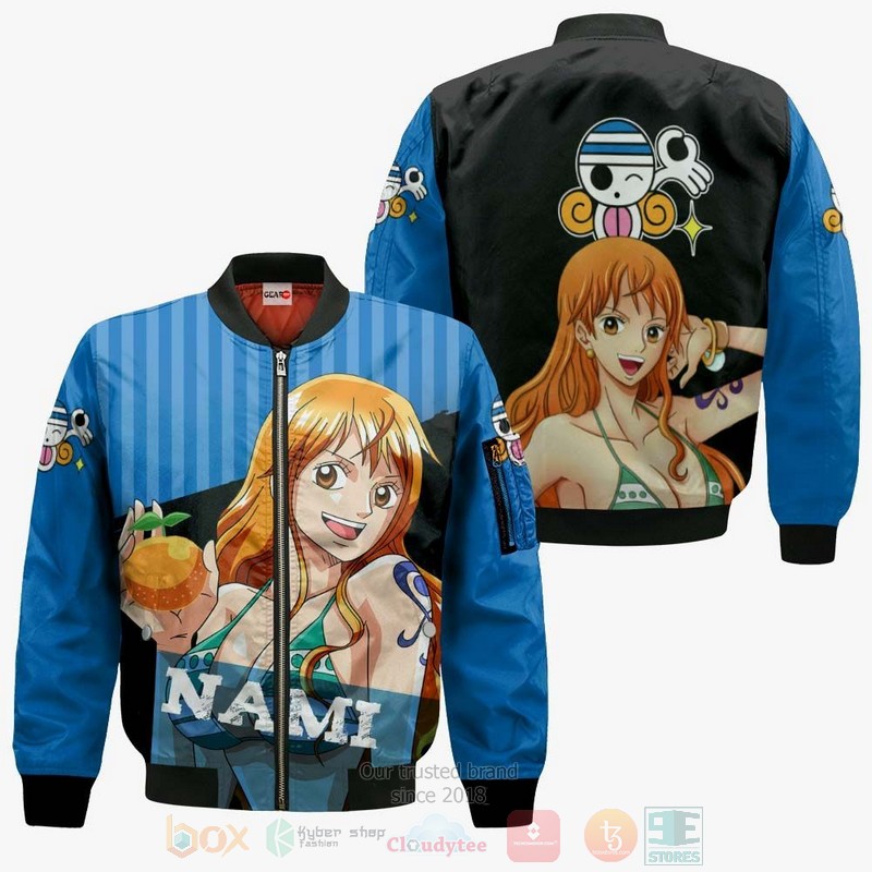 BEST Anime Nami Cat Burglar One Piece All Over Print Hoodie-Bomber Jacket 4 Nami Cat Burglar One Piece Anime 3D Hoodie Bomber Jacket 1 2 3