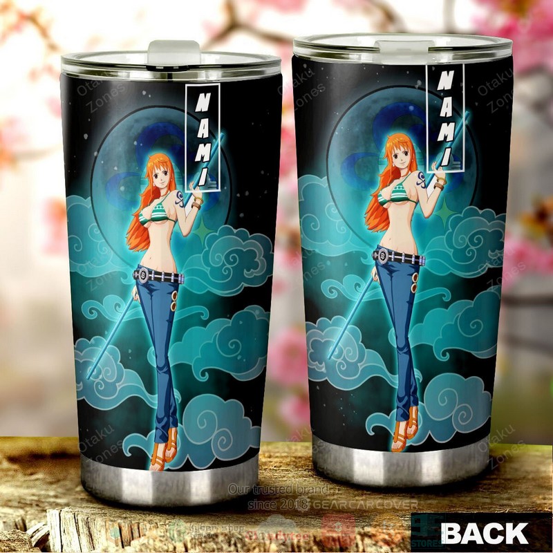BEST Nami One Piece Blue Anime 3D Steel Tumbler 3 Nami One Piece Blue Anime Tumbler 1 2