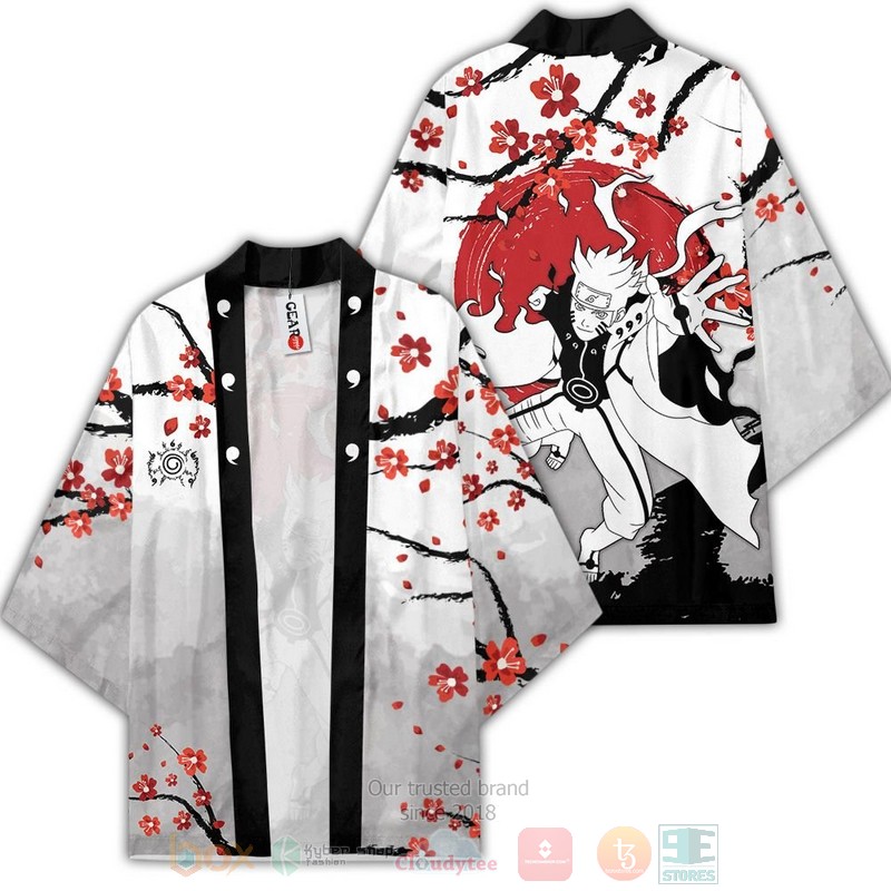 Naruto Bijuu Naruto Anime White Inspired Kimono