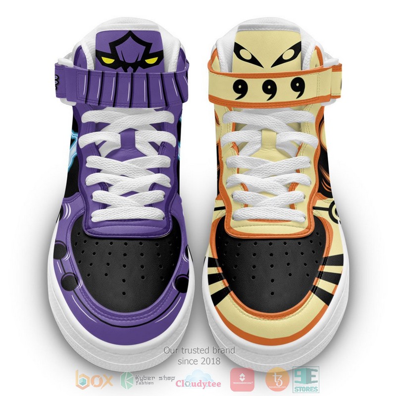 Naruto Uzumaki Bijuu Mode and Sasuke Susanoo Anime High Air Force Shoes 1 2